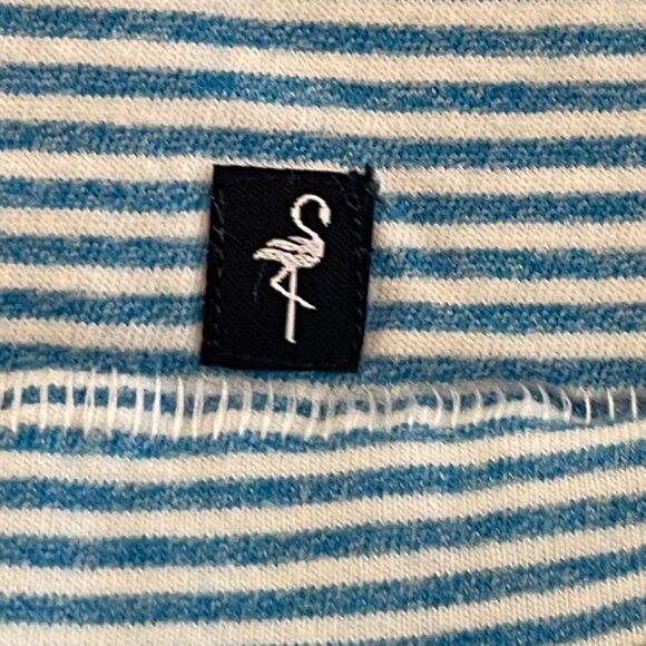 Denim‎ & Flower Palm Tree Embroidered Striped Tee Blue White Knit S - Picture 4 of 9